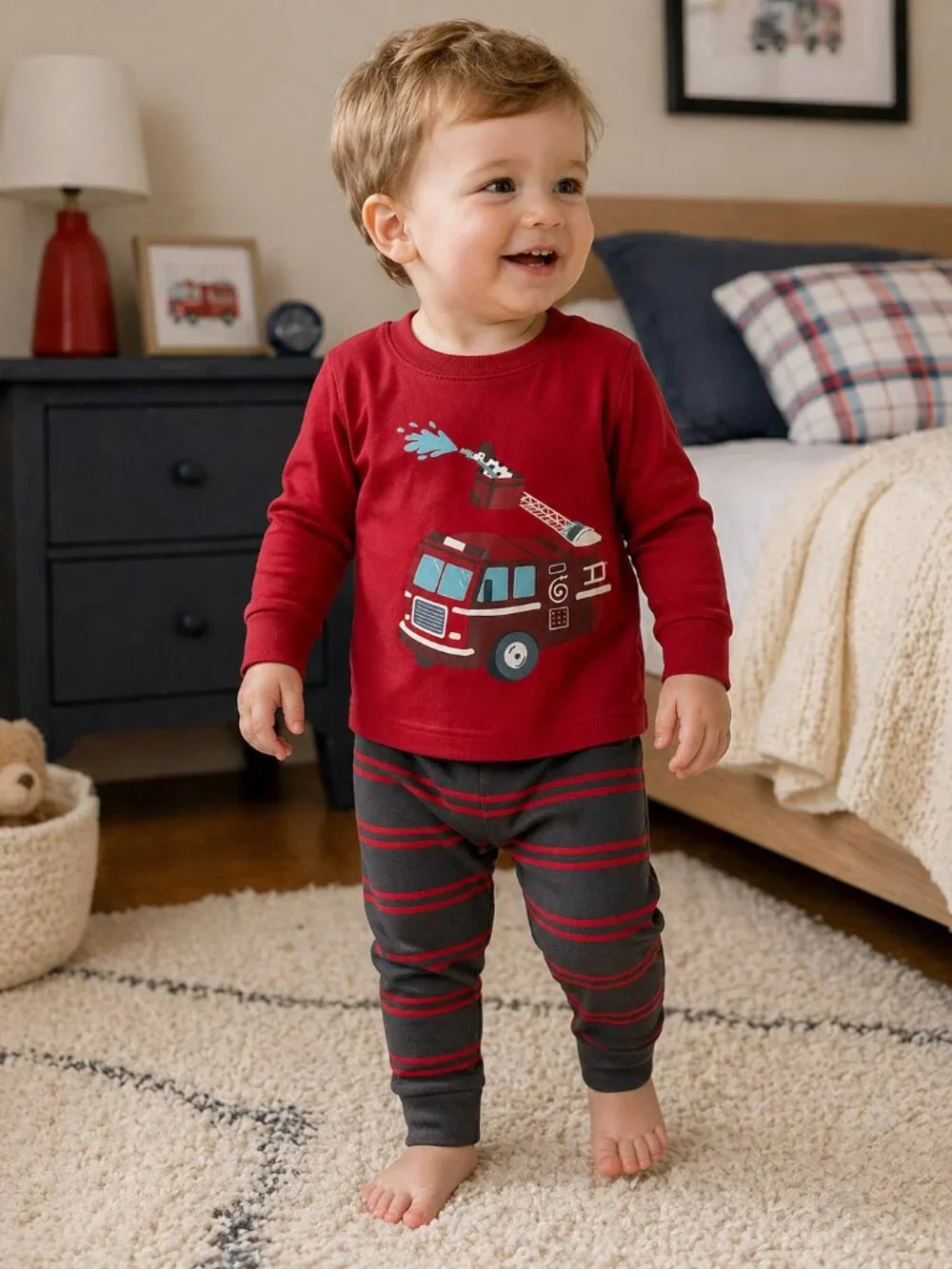 NWT Carter’s Baby Boy Pajama Set Size 12 Months Firefighter 4 Piece PJ Bundle